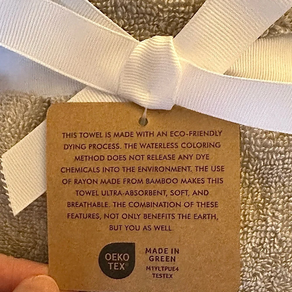 Common Thread Eco-Melange Gray Hand Towels Set of 2 NEW WITH TAGS